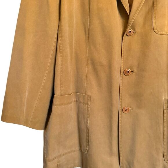 TheTerritory Ahead Sz XL Silk Blend Sport/Barn Jacket Light Academia Casual - Picture 9 of 15